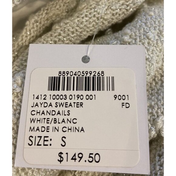 NWT Club Monoco Jayda Sweater Cream White Metallic Size Small S New - Picture 5 of 5